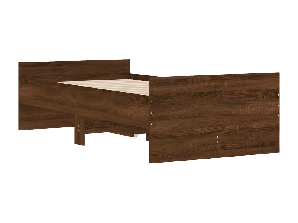 Struttura letto con tiroirs sans Materasso chêne marron 90x190 cm LVSJ59504