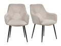 Set di 2 chaise longue con sedili in tessuto beige e gambe in metallo - Mobenze ACKQ58304