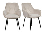 Set di 2 chaise longue con sedili in tessuto beige e gambe in metallo - Mobenze ACKQ58304