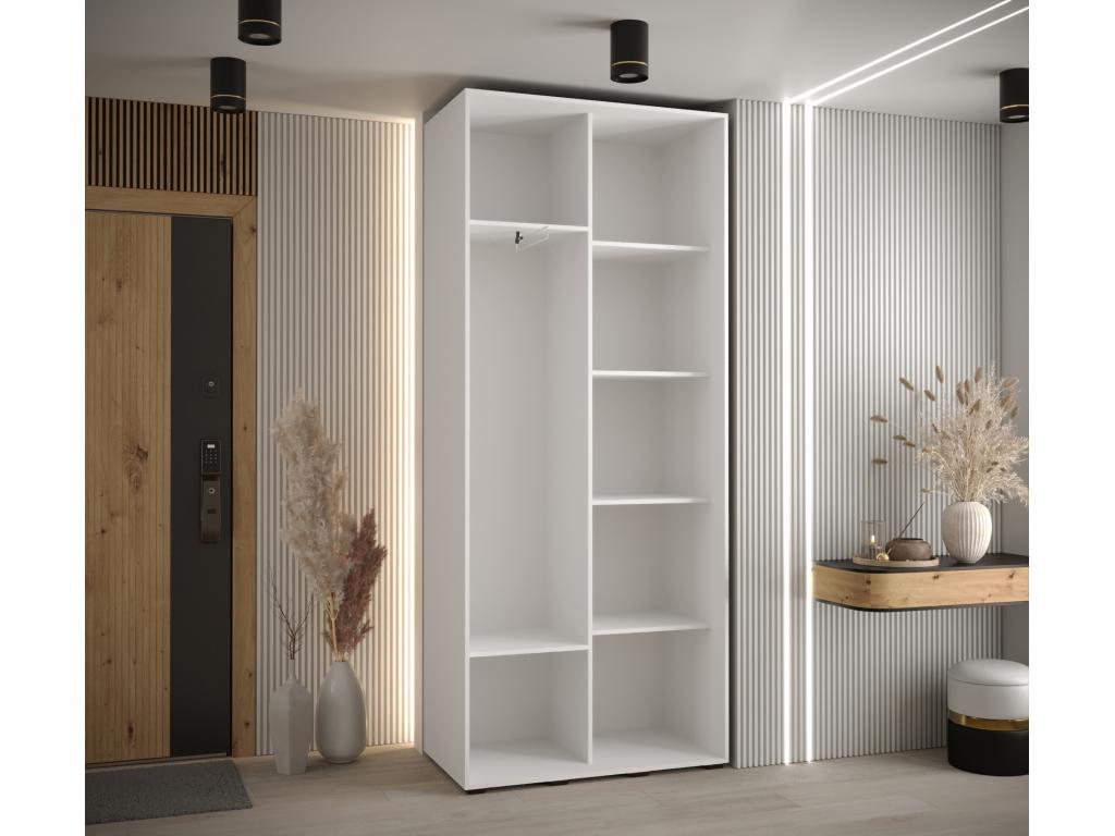 ARMOIRE Luxameub 3 À PORTES COULISSANTES 235.2/100/45 2 porte Bianco/Bianco/Nero FVZP08539