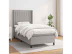 Lit à sommier tapissier con Materasso Grigio chiaro 90x200 cm Tissu DTJG65431