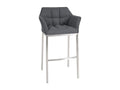 Tabouret de bar - Feutrino / Acier inoxydable - Grigio - Luxameub KWLT38950