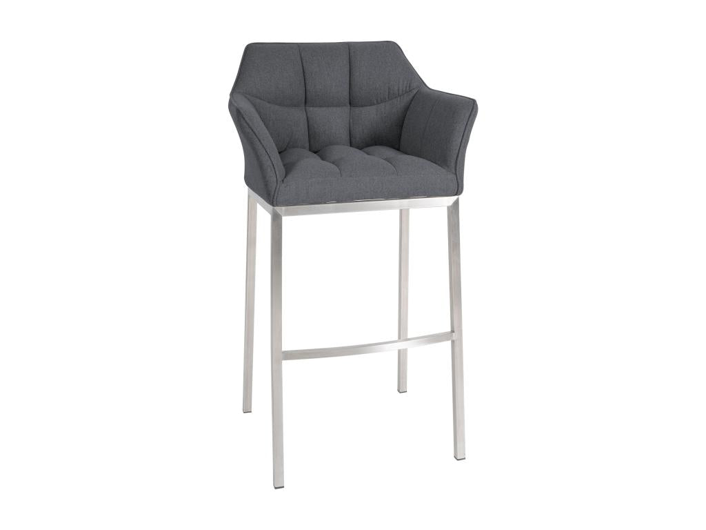 Tabouret de bar - Feutrino / Acier inoxydable - Grigio - Luxameub KWLT38950