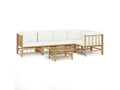 Set da giardino 6 pezzi con cuscini bianco crema Luxameub ORJS25681