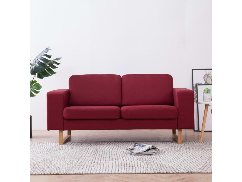 Divano à 2 posti Tissu Rosso bordeaux WHEE42550