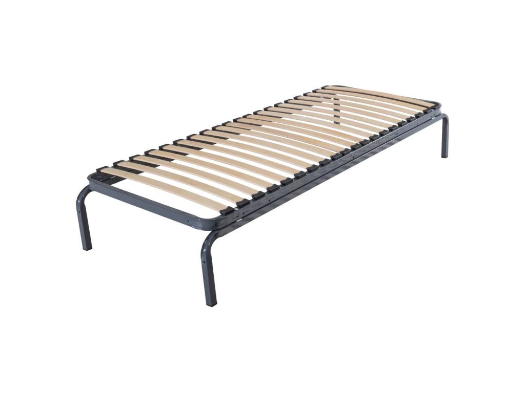 Letto in metallo grigio, 80 x 190 cm