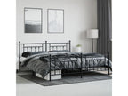 Struttura letto in metallo con testiera-pied de lit nero 193x203 ZLWE82806