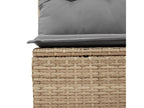 Set da giardino e cuscini 12 pezzi Mobenze beige resina intrecciata BWVO50804