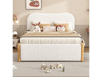 Letto in tessuto bianco, 140 x 200 cm