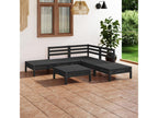 Set da giardino 6 pezzi Mobenze de pin massif Nero KJFB24300