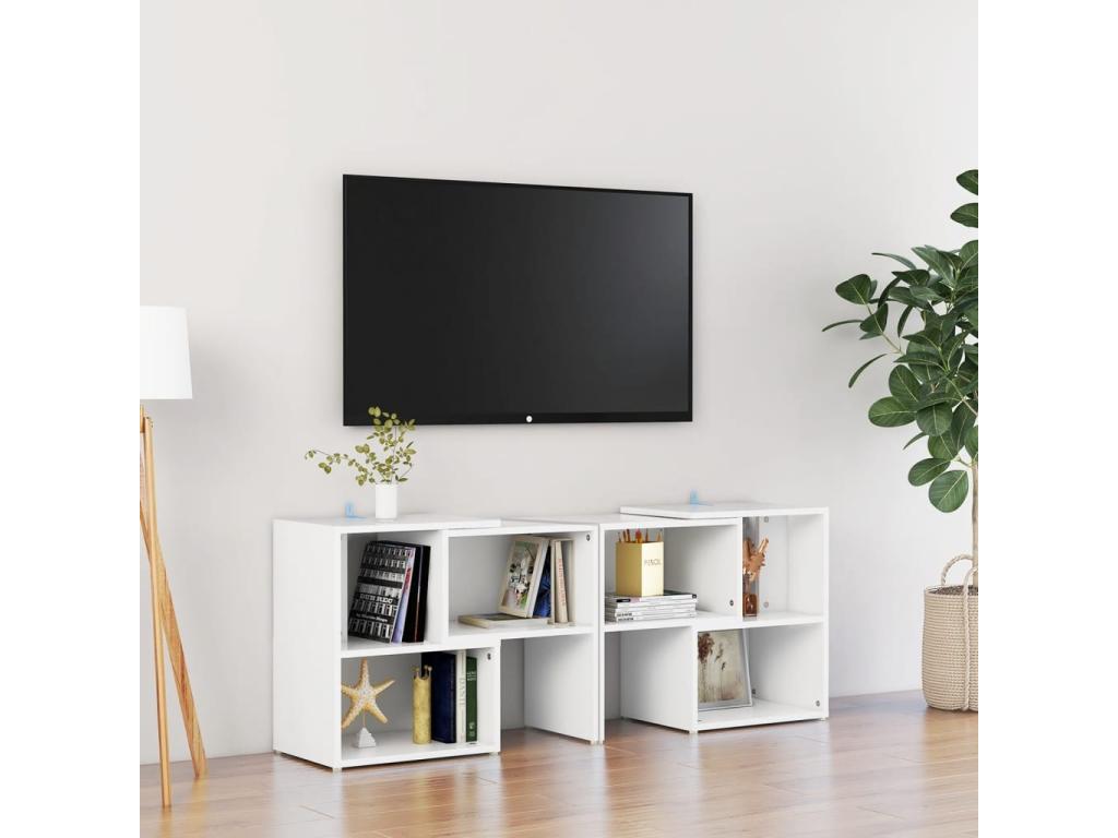 Mobile TV in legno ingegnerizzato bianco, 104 x 30 x 52 cm