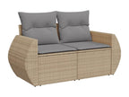 Set da giardino con cuscini 6 pezzi in resina intrecciata beige DEXZ11473