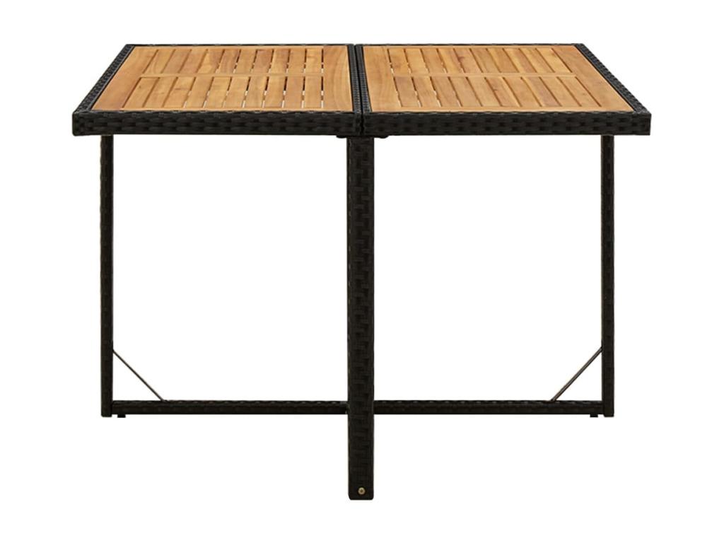 Set di mobili da pranzo da giardino e coussins 5 pezzi in resina intrecciata Nero IQSR24432