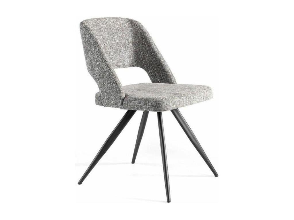 Sedia in tessuto e gambe in acciaio nero Mobenze - lotto di 2-Couleur Mobenze 24 DNBE16361