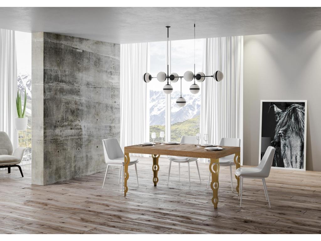 Tavolo in legno di quercia marrone, 90 x 130 cm