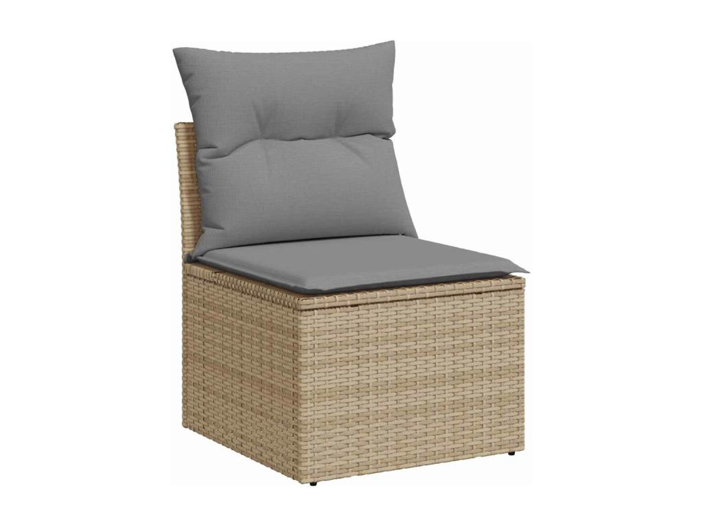 Set da giardino con cuscini 8 pezzi in resina intrecciata beige Mobenze ATOB69324