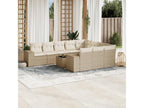 Set da giardino 11 pezzi con cuscini in resina intrecciata beige ZIIU38680