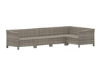 Set da giardino 5 pezzi con cuscini in resina intrecciata grigia LAJZ96475