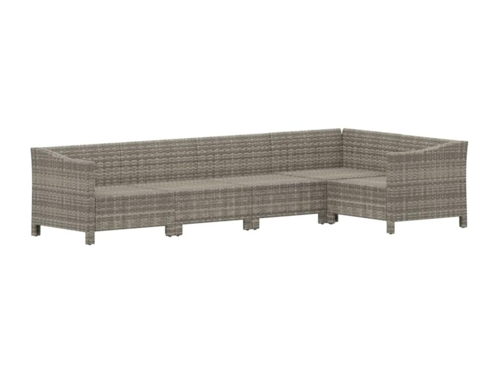 Set di mobili da esterno in vimini intrecciato in resina grigia - dlz1766571904779