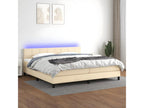 Sommier tapissier e materasso e LED Cream 200x200 cm tessuto JTHL22313