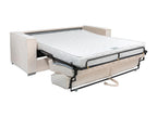 Divano 4 posti trasformabile Express in tessuto texturé grigio chiaro - Divano 160 cm - Materasso 18 cm Mobenze KEBI55150