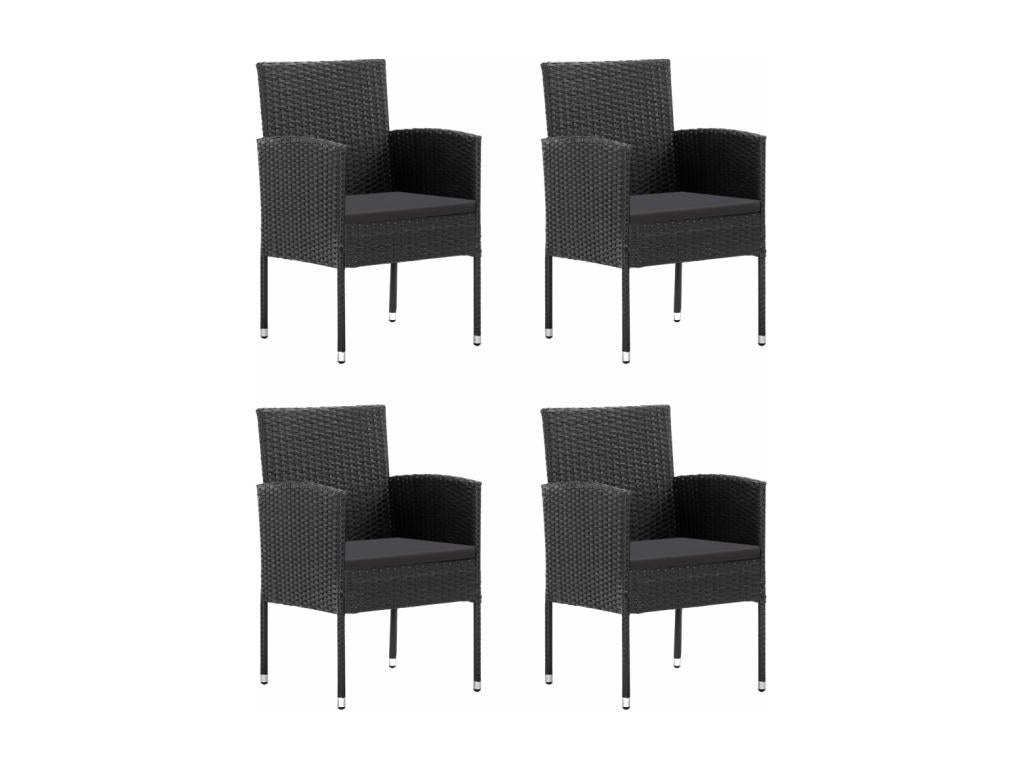 Set da pranzo da giardino 5 pezzi Nero QAGO13646
