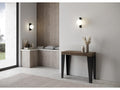 Console allungabile design Mobenze et acier mat Mobenze-Couleur Brown-Pied et support sur Mobenze-5 rallonges fines JNRE59918