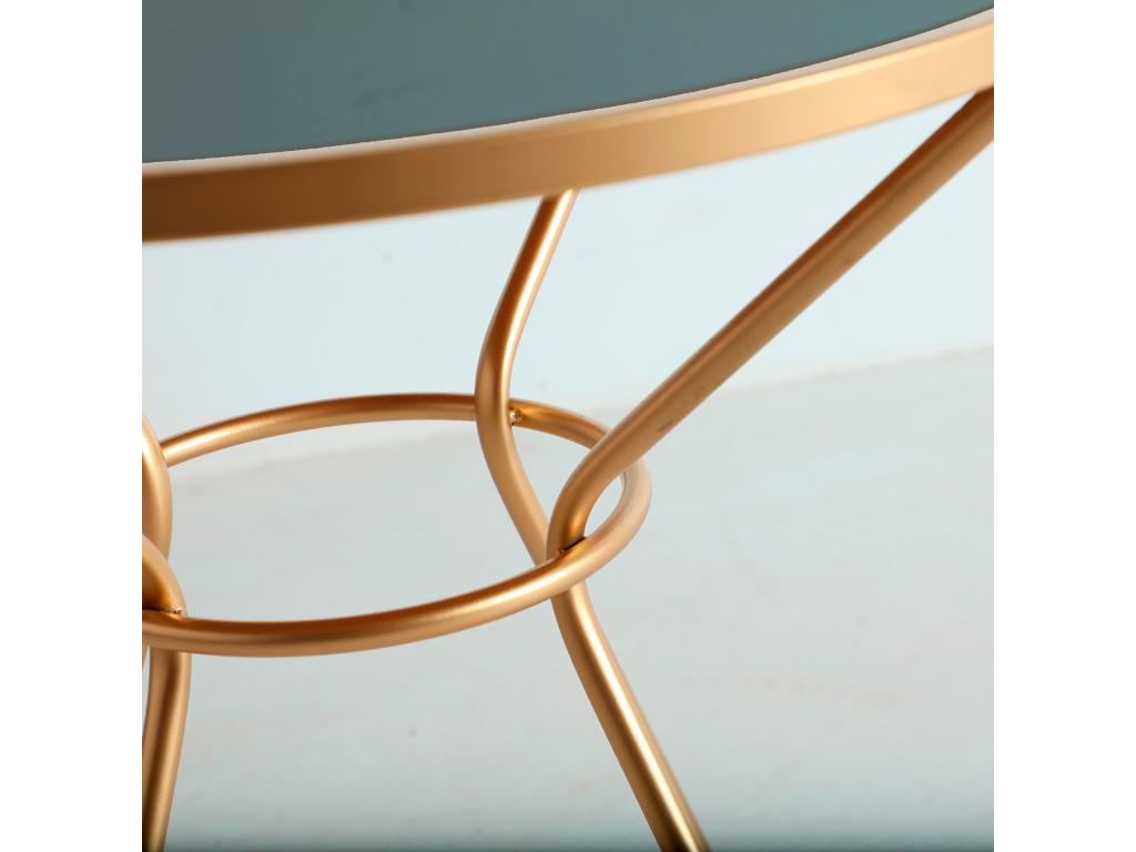 Tavolino da caffè in ferro dorato, 50 x 50 x 55 cm