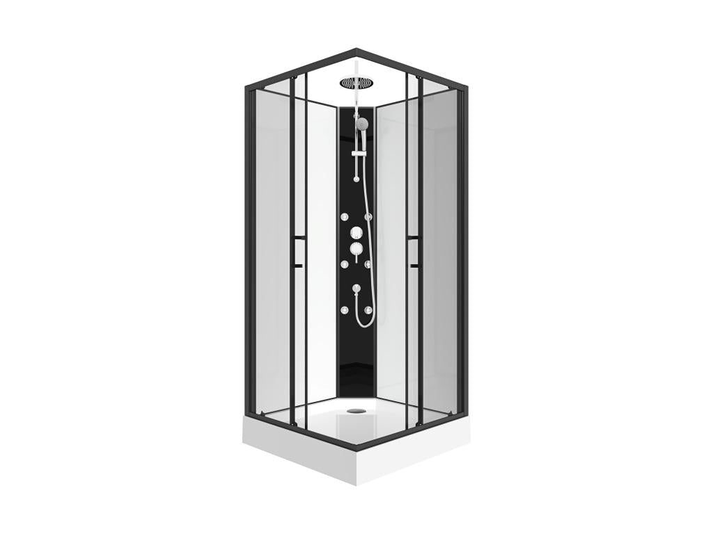 Cabina doccia angolare idromassaggio - L80 x l80 x H225 cm - Mobenze CTQY51400