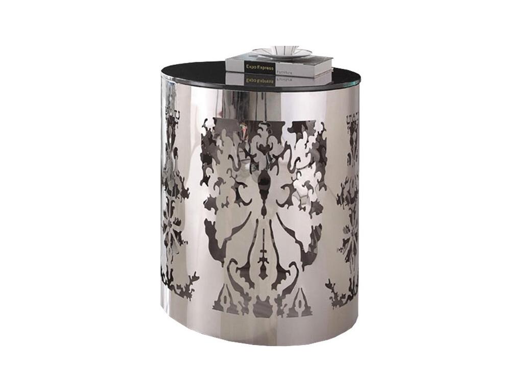 Tavolino laterale in vetro nero