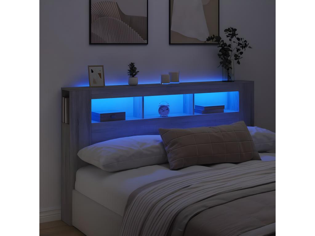 Letto grigio, 180 x 18,5 x 103,5 cm