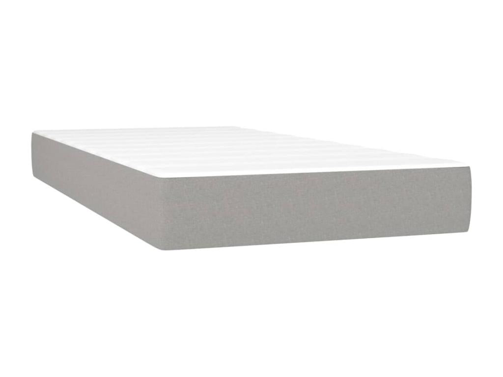 Lit à sommier tapissier con Materasso Grigio chiaro 90x200 cm Tissu DTJG65431