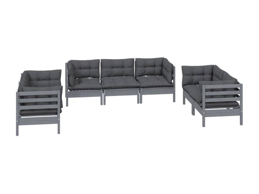 Set da giardino 7 pezzi con cuscini Mobenze de pin massif VZFK35262