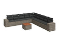 Set da giardino con cuscini 10 pezzi in resina intrecciata grigia NYNU50653