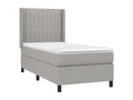 Lit à sommier tapissier con Materasso Grigio chiaro 90x200 cm Tissu DTJG65431