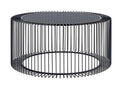 Tavolo basso rotondo in vetro e metallo nero D80 - Mobenze EZYC68570