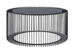 Tavolo basso rotondo in vetro e metallo nero D80 - Mobenze EZYC68570