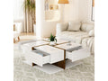 Tavolo basse carrée con 4 ripiani - 78x78x34,8 cm - Panneaux de particules - Bianco brillante EUEW43456