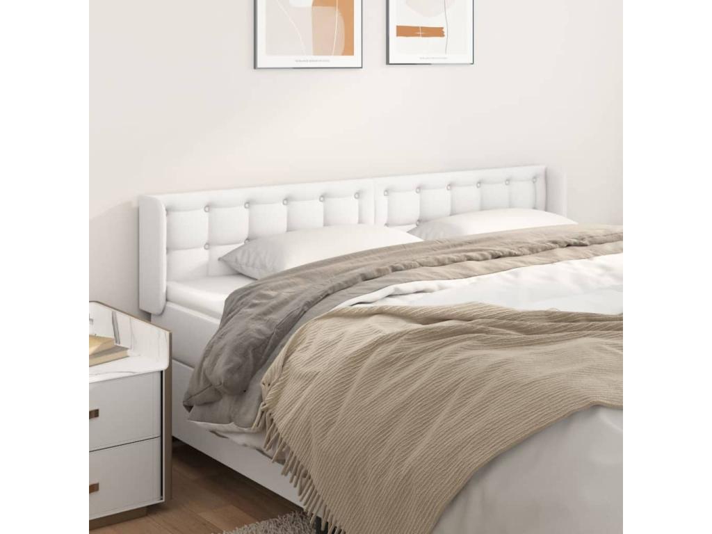 Letto in similpelle bianca, 203 x 16 x 78 cm