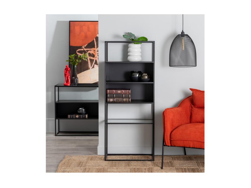 Mensola 4 nicchie Nero/Verre - Luxameub BCXE13442