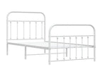 Struttura letto in metallo bianco, 100 x 190 cm