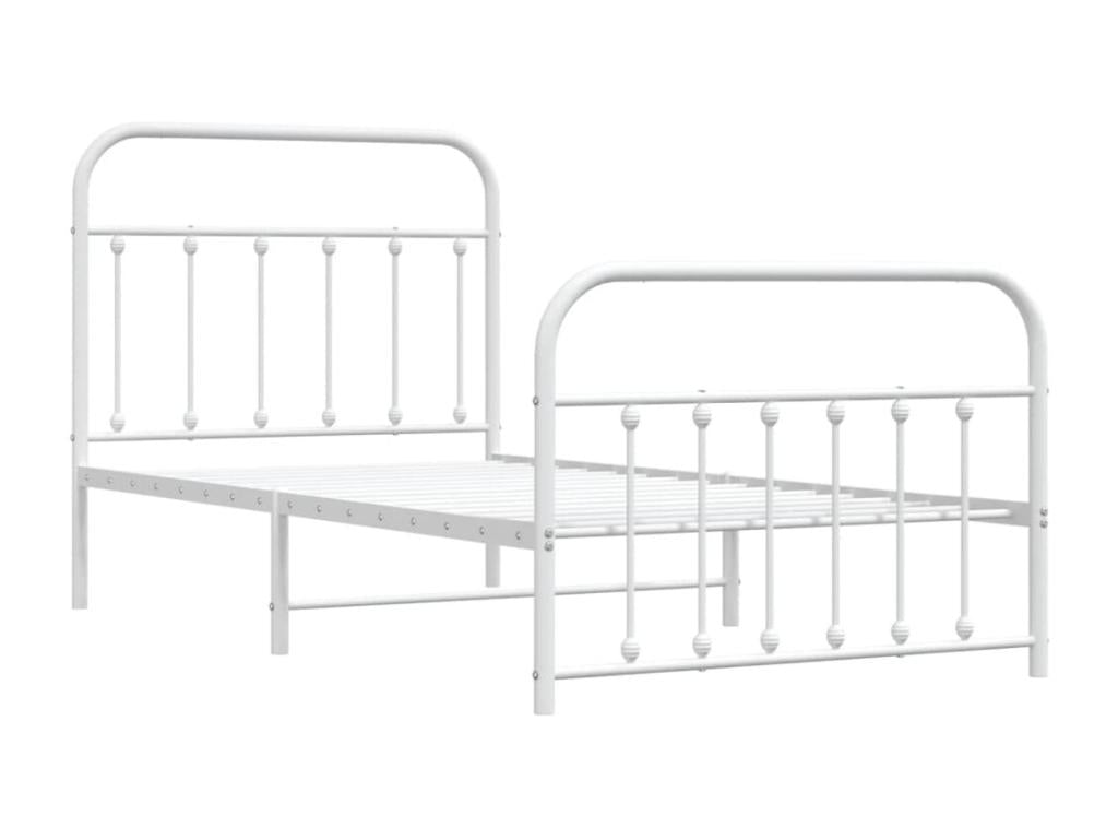 Struttura letto in metallo bianco, 100 x 190 cm