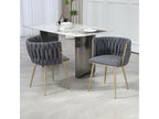 Sedia da sala da pranzo décontractée Divano Lettino prendisole rembourrée in tessuto di lino gambe in ferro 2 pezzi/insieme Grigio chiaro ERAK73281