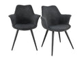 Lotto 2 chaise longue in tessuto grigio foncé gambe in metallo e divani – Mobenze BXGQ32634