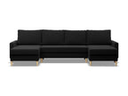 Divano ad angolo a U con funzione sommeil Coussin reversibile Mobenze Nero JQZF62242