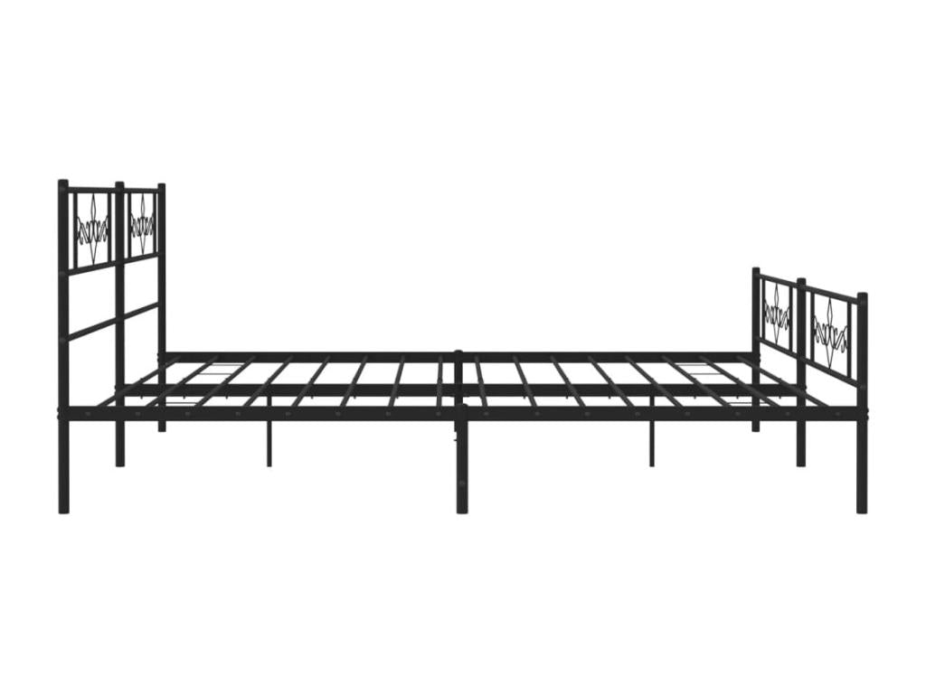 Struttura letto in metallo con testiera-pied de lit nero 193x203 VMZO49720