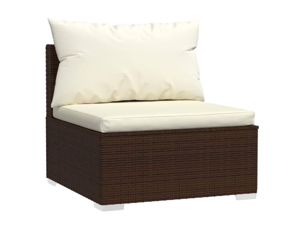 Set da giardino 12 pezzi con cuscini in resina intrecciata marrone VJXV39256