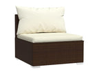 Set da giardino 12 pezzi con cuscini in resina intrecciata marrone VJXV39256