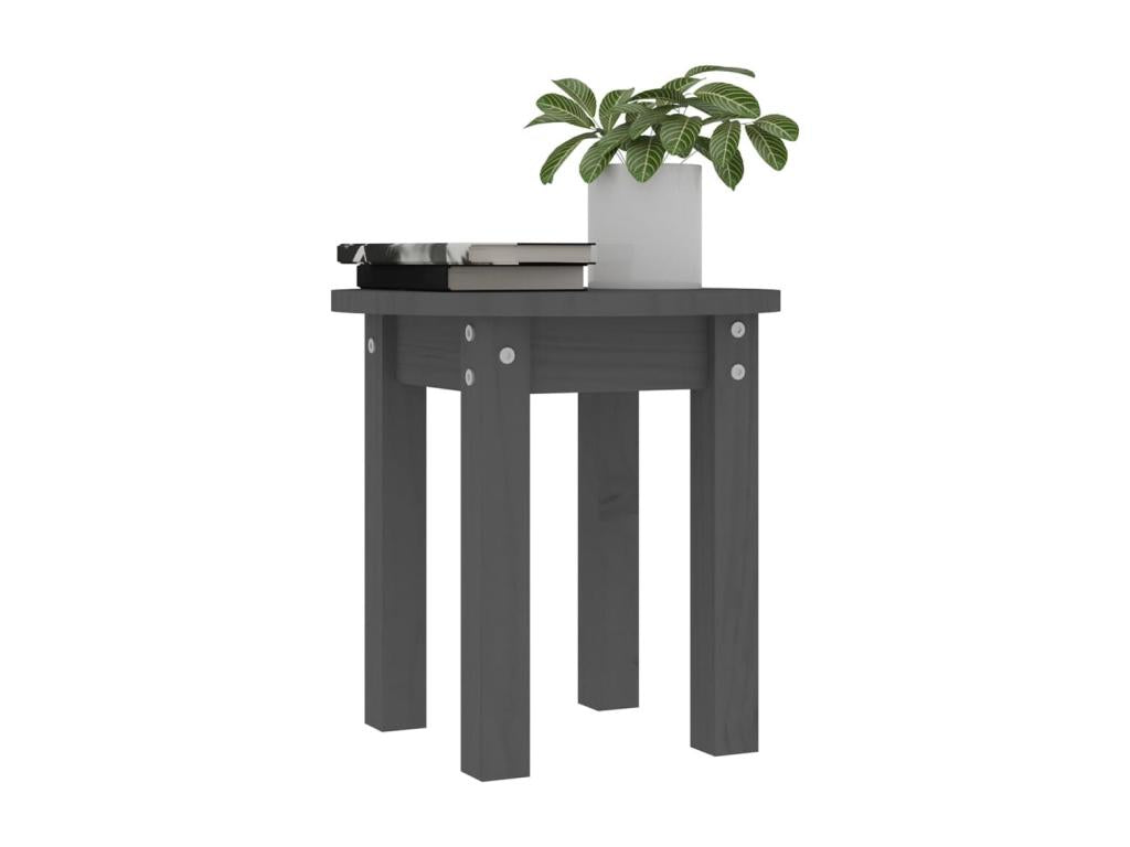 Tavolino da caffè in legno massello grigio, 35 x 35 cm