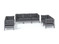 Set di mobili da esterno in legno di pino grigio - dlz1766572049396